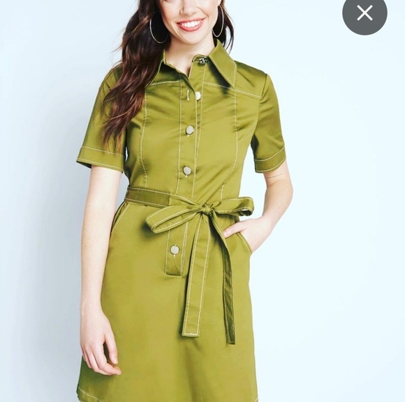 NWT Modcloth Olive Dress Size 2 - Picture 1 of 6